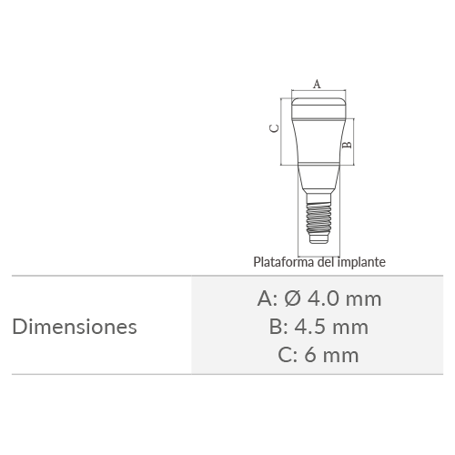 Pilares de cicatrização D 4 mm A 6 mm (CS)