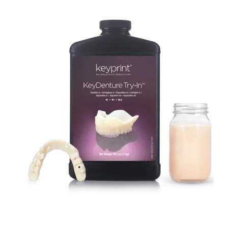 Resina keydenture try para pr&oacute;tesis de prueba biocompatibles