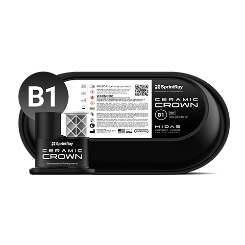 Resina ceramic crown B1 Sprintray cápsula con 3 unidades