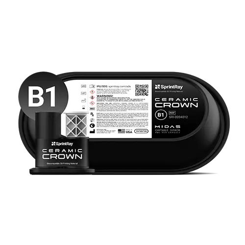 Resina ceramic crown B1 Sprintray c&aacute;psula con 3 unidades