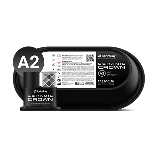 Resina ceramic crown A2 Sprintray cápsula con 3 unidades