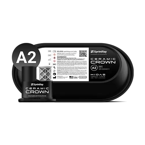 Resina ceramic crown A2 Sprintray c&aacute;psula con 3 unidades
