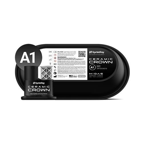 Resina ceramic crown A1 Sprintray cápsula con 3 unidades